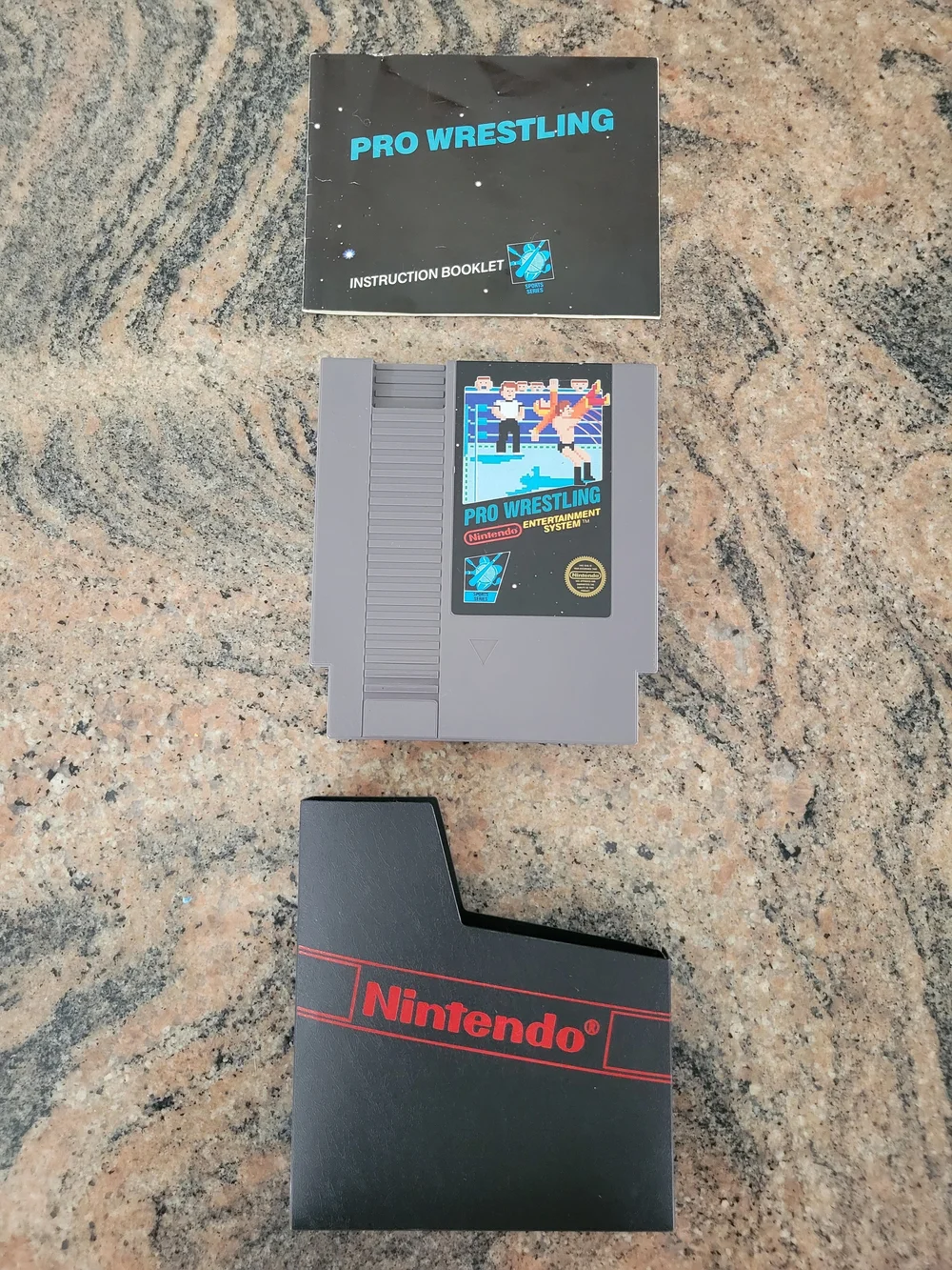 Nintendo (NES): Pro Wrestling Game, Sheath& Manual (Premium - 5 Screw Version).